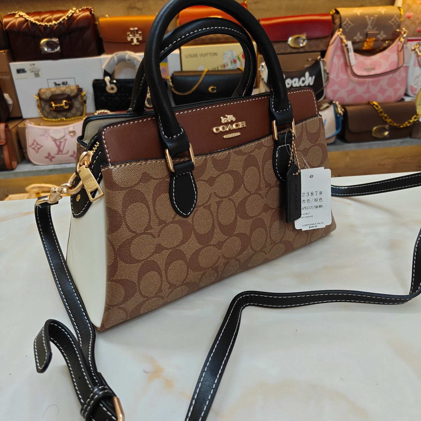 CH Darcie Satchel Bag - White Apricot
