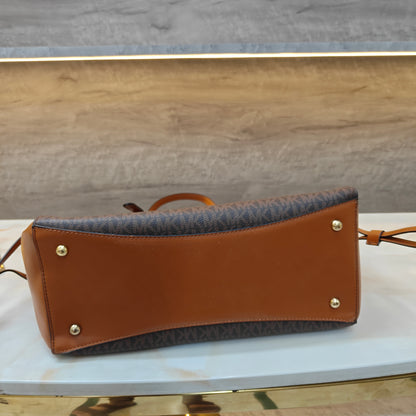 MK55 - 3 Partition Tote Bag (Large) (Tan Coffee Colour)