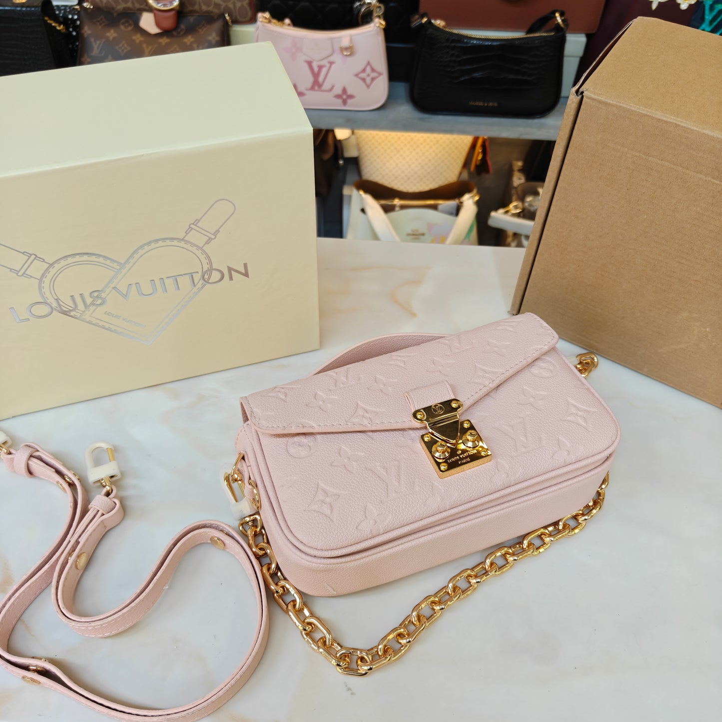 LV559 Shoulder/Sling Bag - Ultra Premium Double Box (Pink)