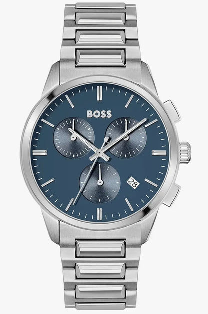 B.S Pioneer Chronograph Blue Round Dial Mens Watch