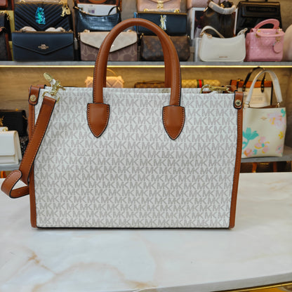 Mk Mirella Tote - Tan White