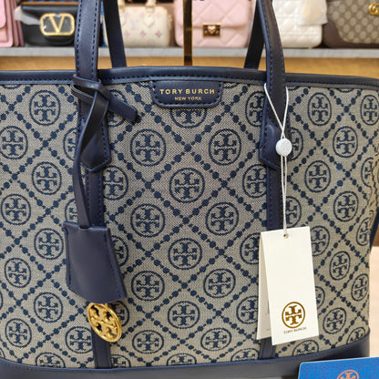 TB Perry T Monogram Triple Compartment - Blue