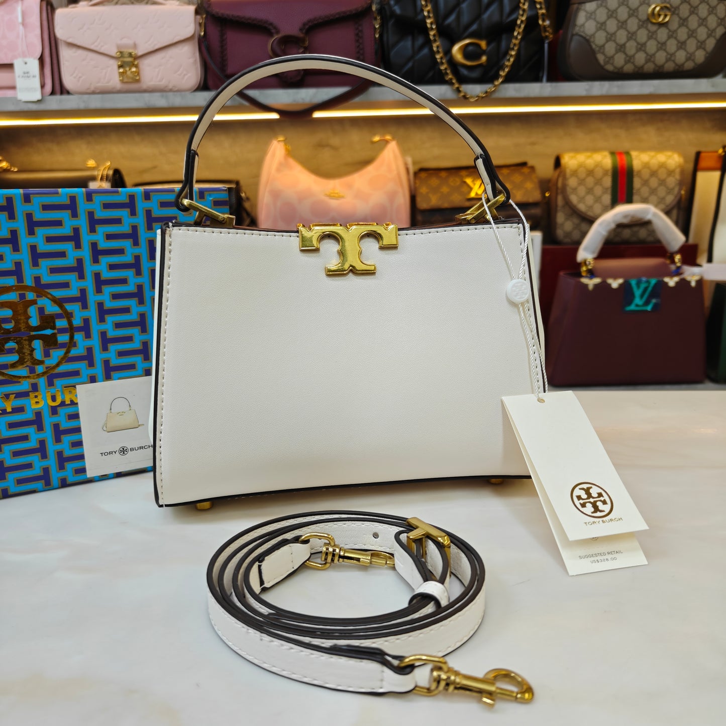 TB Mini Satchel - White