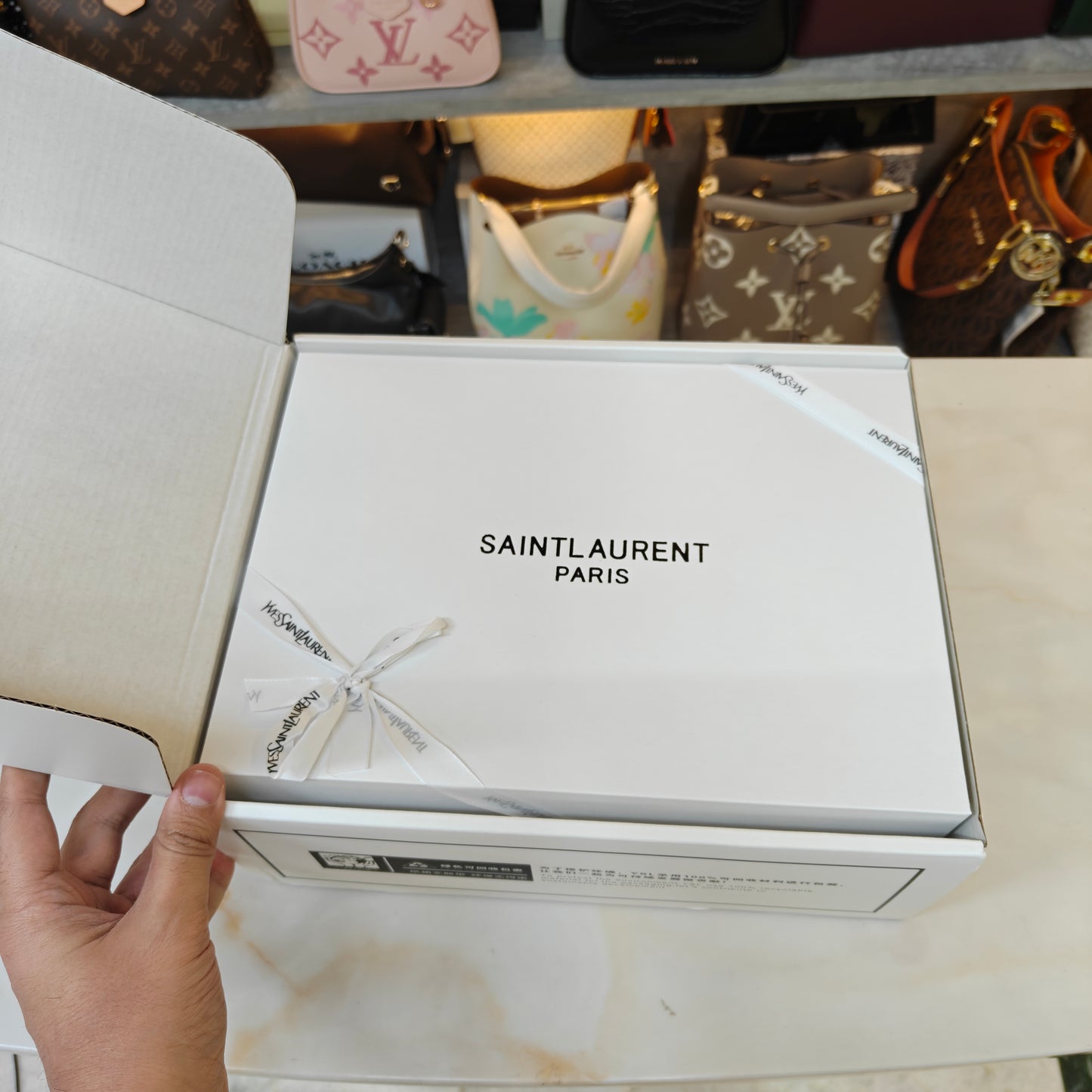 YSL College Medium Matelassé V-Flap Crossbody Bag - Black (Ultra Premium Double Box)