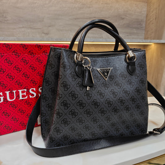 GUESS72 Satchel Bag - Designer Black