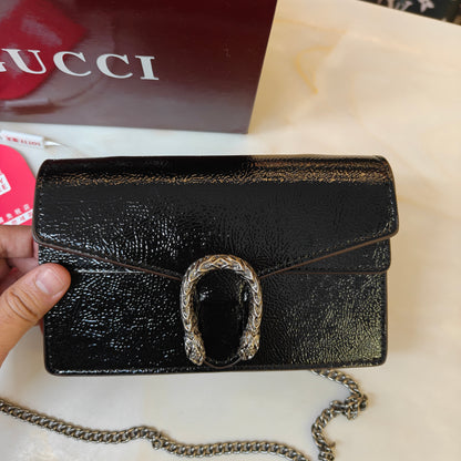 GG90 Diana Crossbody Double Box Packaging - Glossy Black Colour