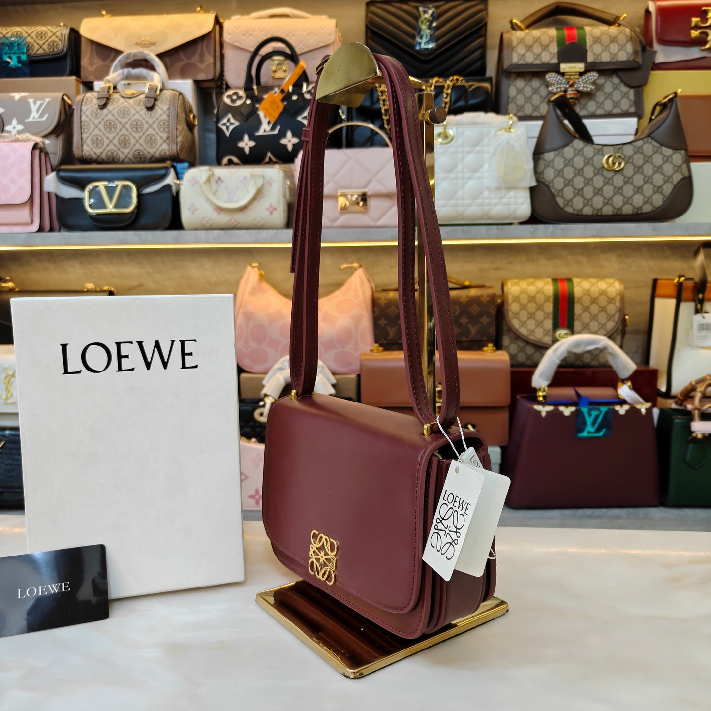 LW Goya Silk Handbag - Wine (Ultra Premium)