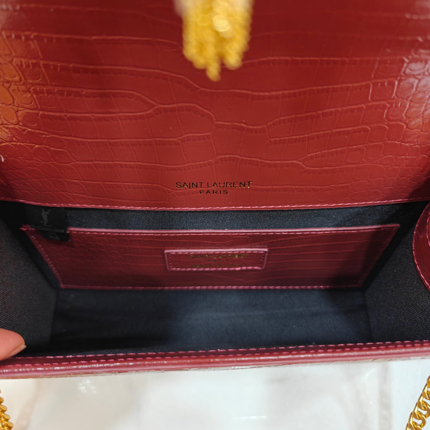 YSL Kate Croco - Wine (Ultra Premium)