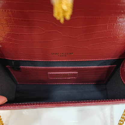 YSL Kate Croco - Wine (Ultra Premium)