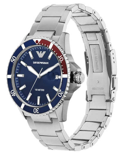 E A Analog Blue Dial Men's Watch