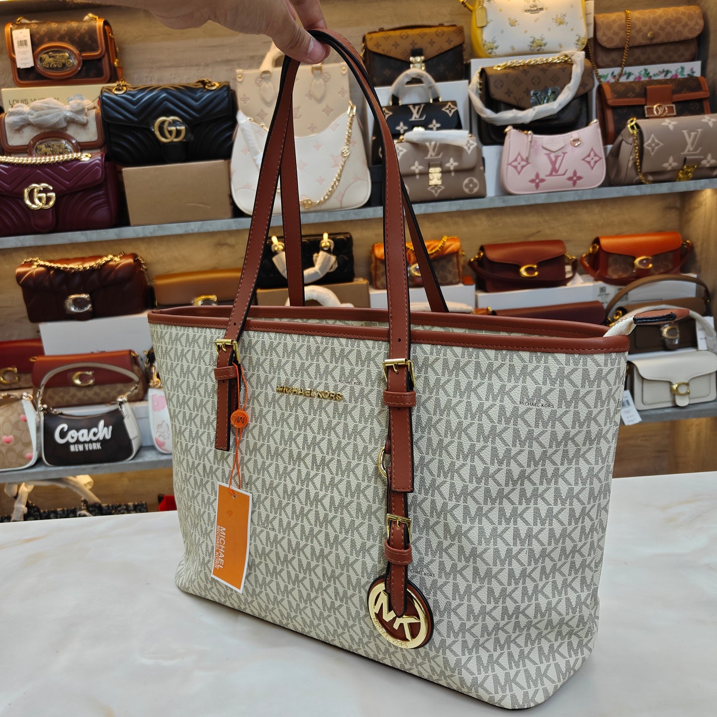MK Large Tote - White Colour