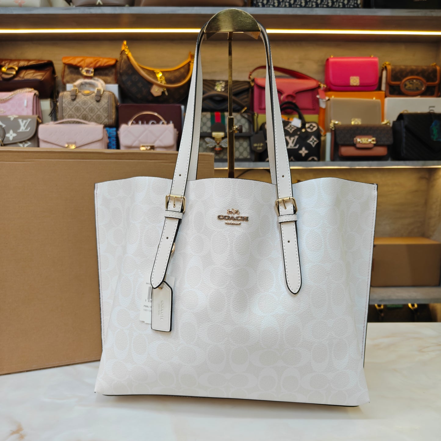 CH Willow Tote Bag Ultra Premium with Box - White Monogram