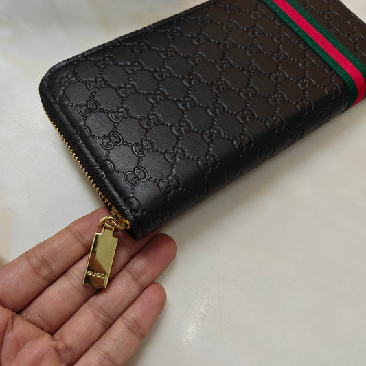 GG - Signature Black Long Wallet