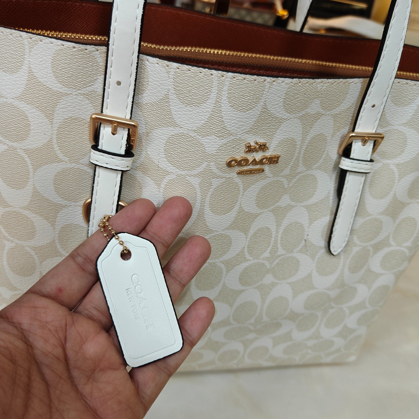 CH Mollie 3 Partition Tote Bag - White