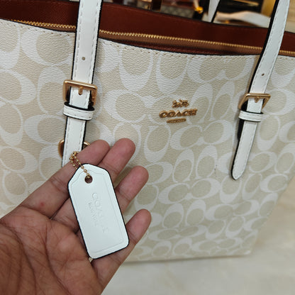 CH Mollie 3 Partition Tote Bag - White