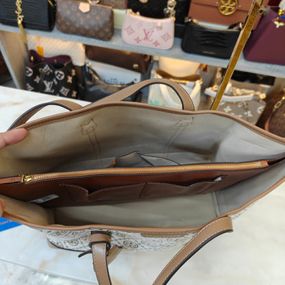 TB Perry T Monogram Triple Compartment - Beige