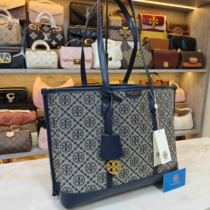 TB Perry T Monogram Triple Compartment - Blue